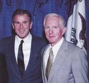 Dr. Gary B. Blodgett with then-Governor Geroge W. Bush, 1988 