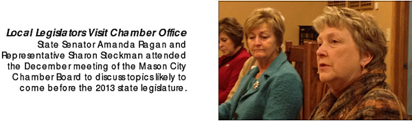 A screenshot from the publicly-viewable Chamber of Commerce newsletter from January of 2013.