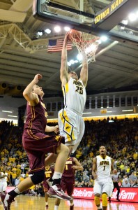 Eric May throws down a huge dunk against the Gophers Sunday afternoon.