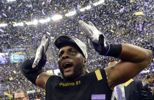 Baltimore Ravens inside linebacker Ray Lewis celebrates after winning Super Bowl XLVII at the Mercedes-Benz Superdome on February 3, 2013 in New Orleans. UPI/Kevin Dietsch