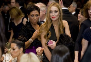 Lindsay Lohan and her Attorney Shawn Chapman Holley attend the 2012 White House Correspondents Association Dinner held at the Washington Hilton on April 28, 2012 in Washington, DC.    UPI/Kristoffer Tripplaar/Pool