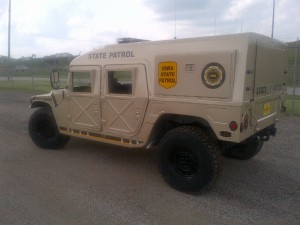 Newly acquired Humvee from the military's 1033 Program, now ready for deployment.