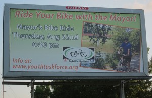 Billboard number two, paid for by the people of Mason City, locted at 15th SW and Monroe Avenue.