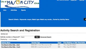 17 people registered for the Mayor's Bike Ride.  2000 slots were available