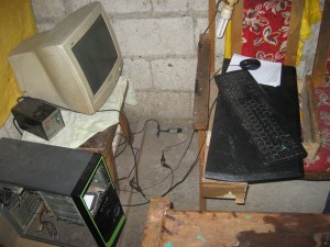 In this photo is the computer set used by the suspects in their cyber pornographic activity victimizing children.