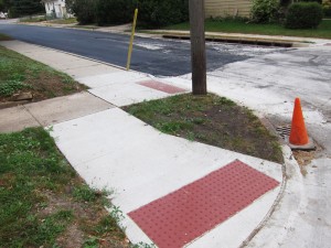 Completed sidewalk at 11th SW and Washington Ave.