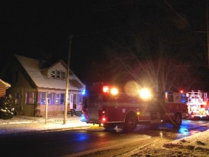 Fire trucks at 812 N. Monroe Avenue