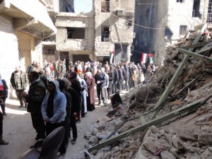 The situation in Syria is most critical for people living in communities under siege, such as Yarmouk Palestinian refugee camp in Damascus, Syria. UN Photo