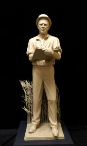 Clay model of sculpture of Norman Borlaug, designed by Benjamin Victor of South Dakota. The sculpture is expected to be completed in 2014, when it will be installed in Statuary Hall in the U.S. Capitol in Washington DC.