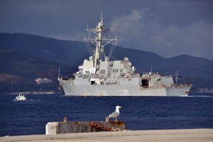 The guided-missile destroyer USS Truxtun