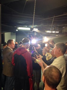 Coach Hoiberg meets with the media prior to Saturday's practice. (Cyclone Facebook)
