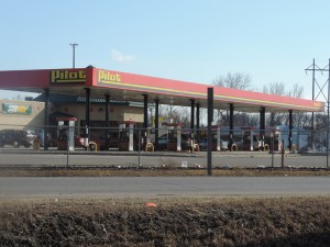 The Clear Lake Pilot truck stop has the lowest gas price in the area