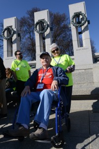 Army Air Corps veteran Dick Tobin visits the World War II Memorial in Washington, D.C., April 5, 2014. He was accompanied on the Honor Flight from Syracuse by his daughter Cheryl Tobin, April 5, 2014.