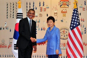 President Barack Obama with South Korean President Park Geun-hye