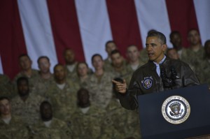 President Barack Obama visits troops in Afghanistan May 26, 2014, at Bagram Air Field. 