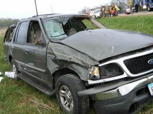 Auto crash on Iowa road