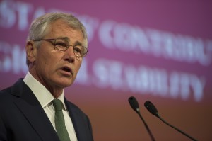 U.S. Defense Secretary Chuck Hagel delivers opening remarks during the preliminary session of the Shangri-La Dialogue in Singapore, May 31, 2014. U.S. Marine Corps Sgt. Aaron Hostutler  