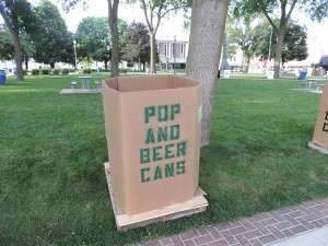 Dozens of receptacles are set up all over downtown, Parker's Woods, East Park and elsewhere 
