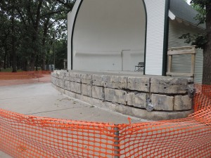 Fenced-off area at band shell