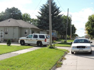 Law enforcement at Hoffman's house