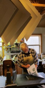 Carl Homstad at work in his studio