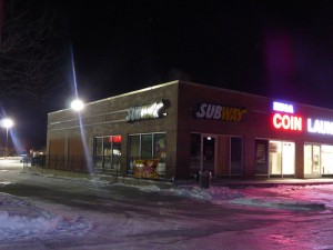 Northeast view of the strip mall 