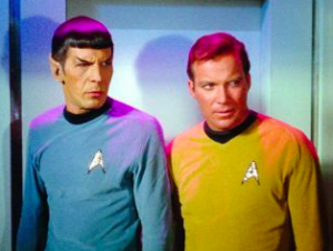 Spock and Kirk in Star Trek