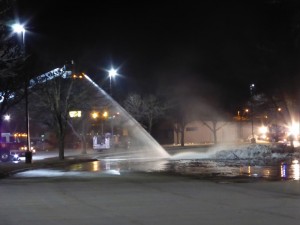 MCFD in action Thursday night in downtown Mason City