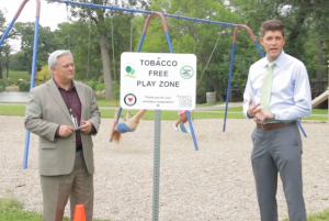 Councilman Alex Kuhn first approached the Mason City park board about outlawing smoking in Mason City parks.   On June 24, 2015, he helped introduce no smoking signs in East Park and explained why he pursued the new rule.