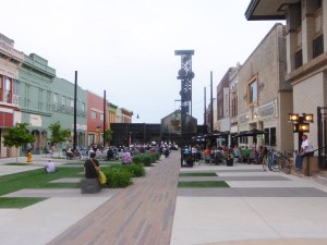 Downtown plaza in Mason City, where a pavilion would be built.