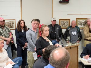 Shannon Gibbons of Mason City spoke against the plant, amidst opinions from across the spectrum on the development.