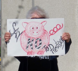 Pork plant protest