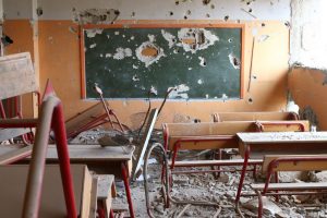 A primary school in Hujjaira, Rural Damascus, Syria, damaged due to continuous violence in the area. Photo: UNICEF/M. Abdulaziz
