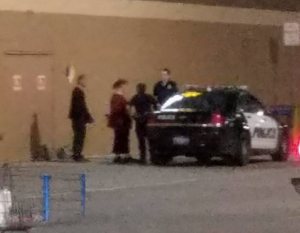 Fransen loaded into police car at Walmart