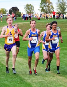 Photo of Colby Kraninger, Jose Aguilera and Blake Keller at the Loras College Invitational in Dubuque last Friday.