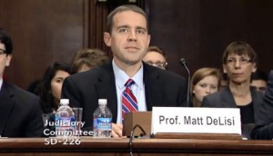 Iowa State professor Matt DeLisi testifies before the Senate Judiciary Committee about recommendations to reduce the prison population. Photo courtesy: U.S. Senate Judiciary Committee