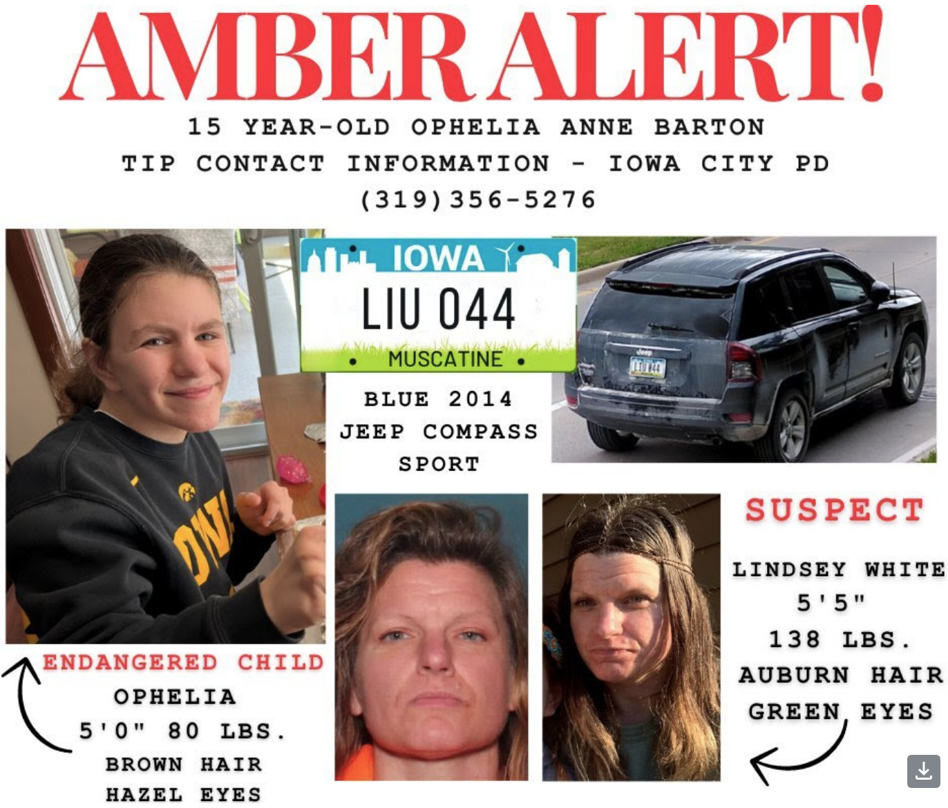 Amber alert issued for missing Iowa teen - NorthIowaToday.com